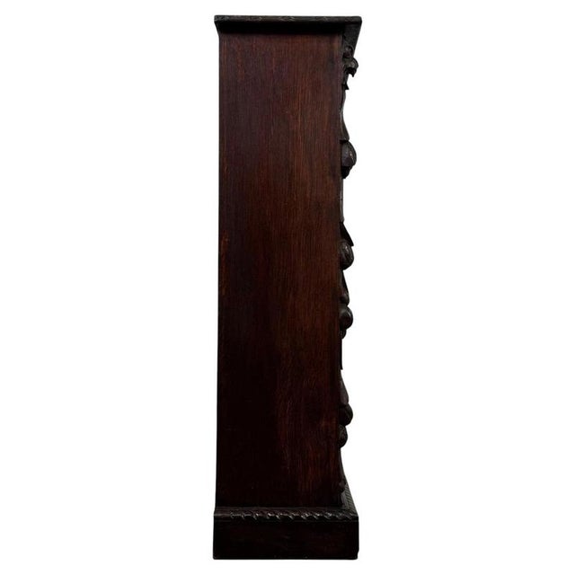 2000 - 2009 Antique Victorian Carved Oak Open Bookcase, England For Sale - Image 5 of 11