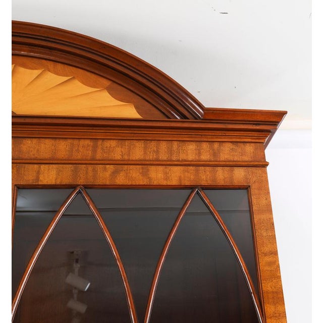 Wood Vintage English George III Revival Library Bookcases, Set of 2 For Sale - Image 7 of 16