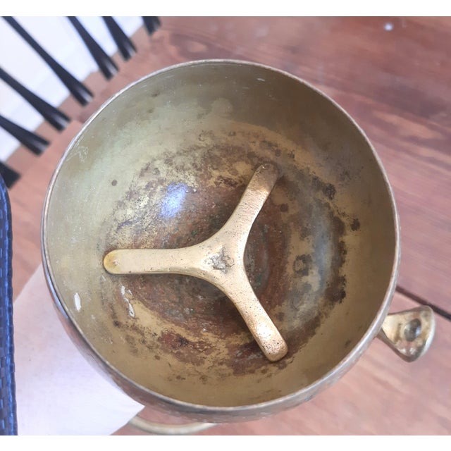 Victorian Vintage Wall Mounted Antique Brass Soap Dish Cup Holder For Sale - Image 3 of 13