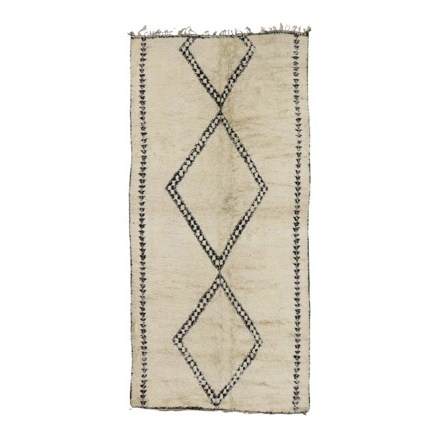 Vintage Beni Ourain Moroccan Rug - 06'08 x 14'00 For Sale