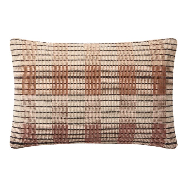 Amber Lewis x Loloi Onofre Ivory / Brown 13" x 21" Cover with Poly Pillow For Sale