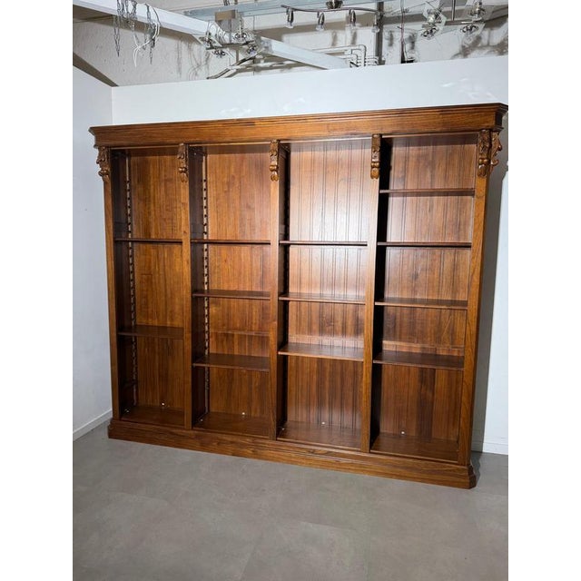 Wood Large Bookcase Cabinet in Elm Wood For Sale - Image 7 of 12
