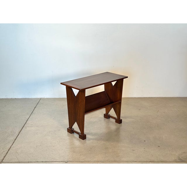 Vintage Walnut Magazine Rack, 1950s For Sale - Image 4 of 11