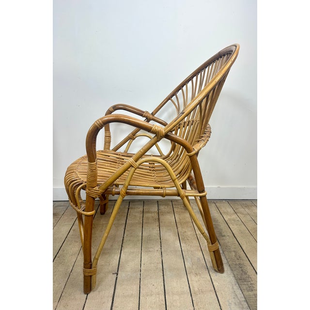 Wood Vintage Rattan and Bamboo Armchairs, 1960s, Set of 2 For Sale - Image 7 of 14