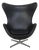 Egg Chair in Black Aura Leather by Arne Jacobsen, 2016 For Sale