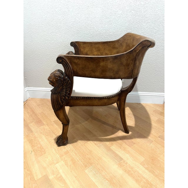 Early 19th Century French Regency Lions Head Arm Desk Chair 1820's For Sale - Image 5 of 11