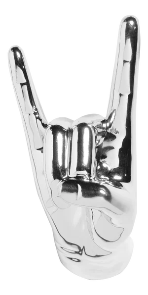 Interior Illusions Plus Silver Rock On Hand Wall Mount- 8.5" tall