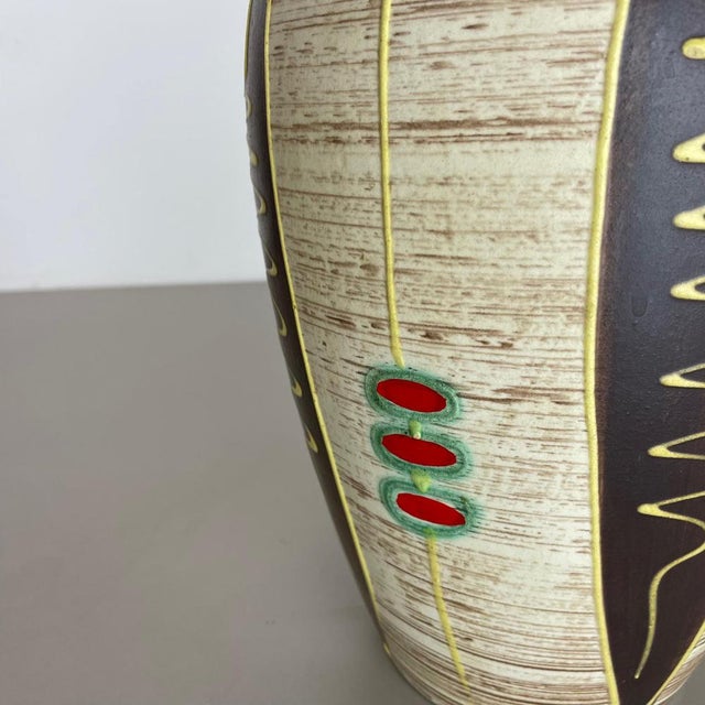 Fat Lava Pottery Stripe & Dots Vase from Jasba Ceramics, Germany, 1950s For Sale - Image 6 of 18