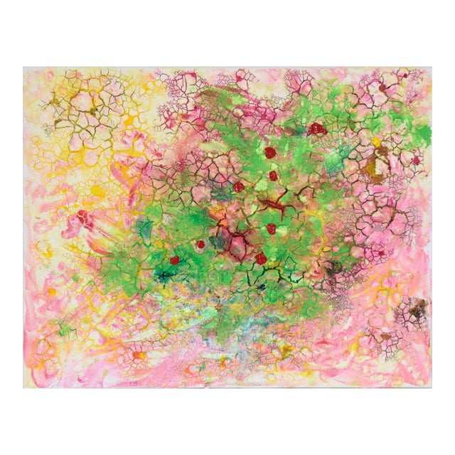 Cotton Candy Crackle - Abstract Expressionist Composition in Acrylic by Charles David Francis For Sale
