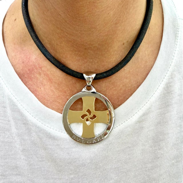 Brand: Bvlgari Gender: Ladies Metal Type: 18K Yellow Gold & Stainless Steel Length: 15.00 inches Diameter: 1.50 inches...