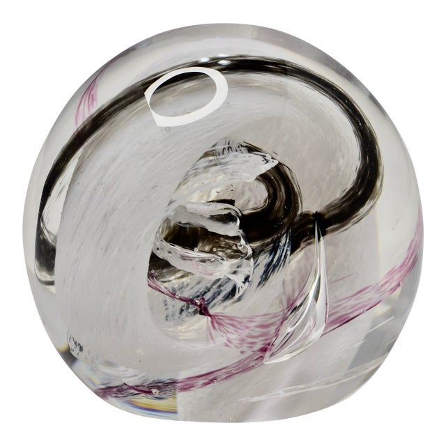 Caithness Tempest Collectible Art Glass Swirl Paperweight Signed and Numbered For Sale