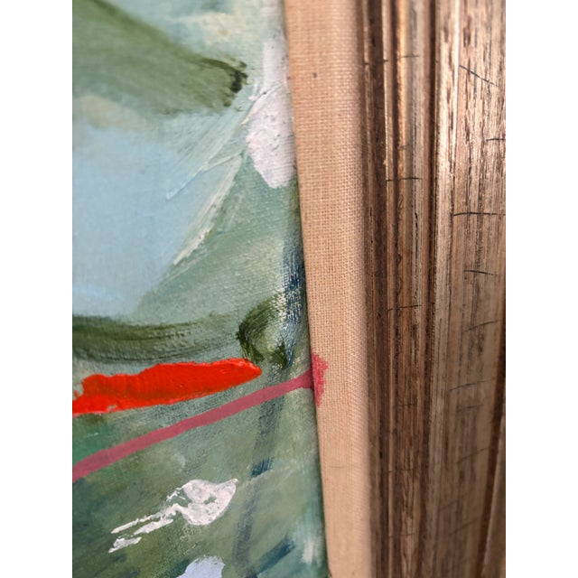 Large Scale Framed Original Abstract Oil Painting Titled "New Chapter" on Repurposed Linen Canvas by Kendra Dennis For Sale - Image 10 of 12