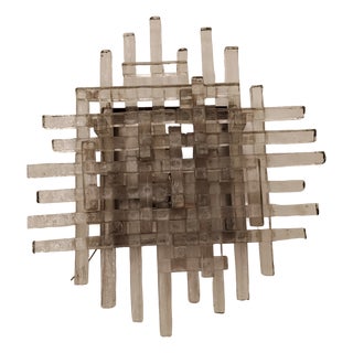Large Glass Wall Sconce attributed to Poliarte, Murano, 1960s For Sale