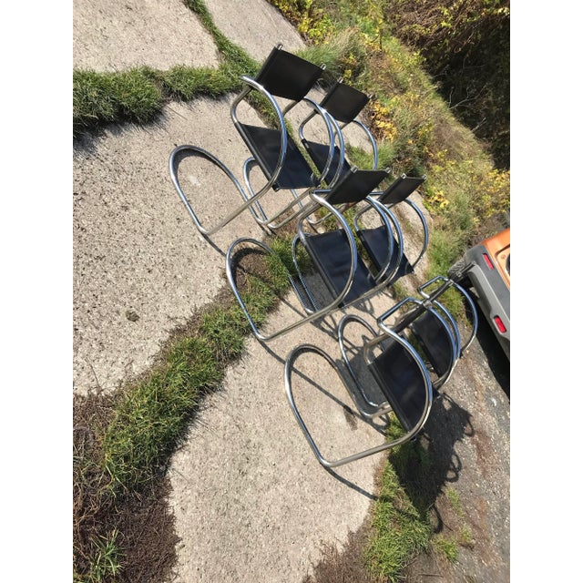 VIntage Italian Bauhaus Chrome Dining Chairs, 1970s, Set of 6 For Sale - Image 6 of 9