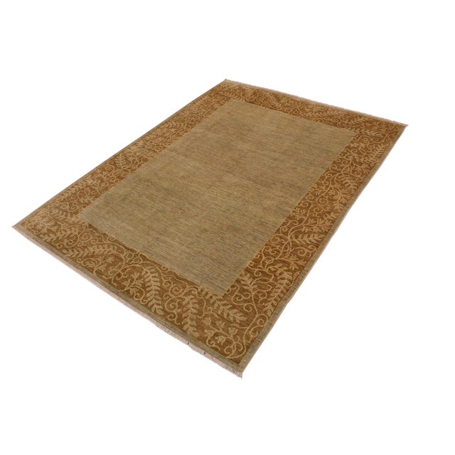 Modern Ziegler Green/Brown Wool Rug - 8'11'' X 11'10'' For Sale - Image 9 of 10