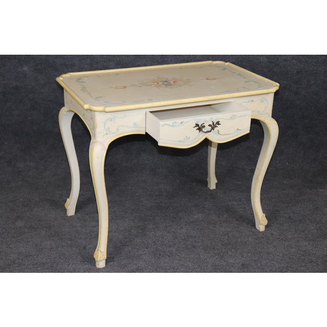Italian 1920's Italian Paint Decorated Venetian Painted Writing Desk For Sale - Image 3 of 13
