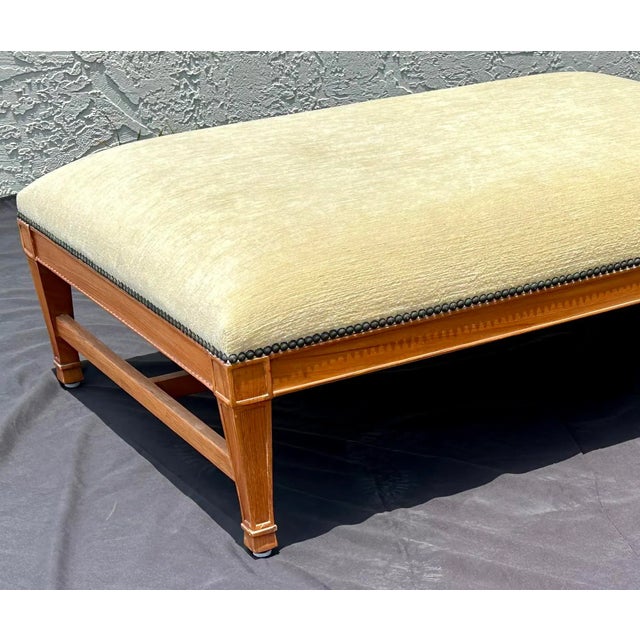 2010s David Sutherland “Hameau” Teak Bench by John Hutton – Indoor/Outdoor Bench For Sale - Image 5 of 11