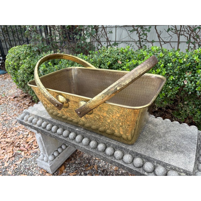 Metal 1960s Hollywood Regency Brass Basket For Sale - Image 7 of 10