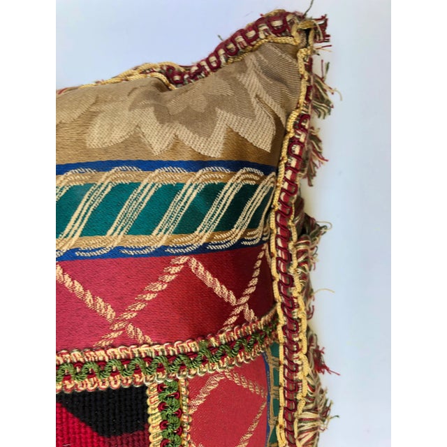 Vintage Santa With Dolls Needlepoint Pillow For Sale - Image 4 of 11