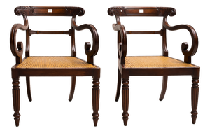 Anglo-Indian Neo-Classical Style Armchairs, 1890s, Set of 2