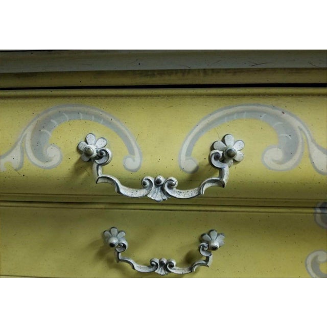 Drexel French Country Yellow China Cabinet For Sale In New York - Image 6 of 10