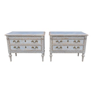 Country French Dressers With Distressed Antique Finish For Sale