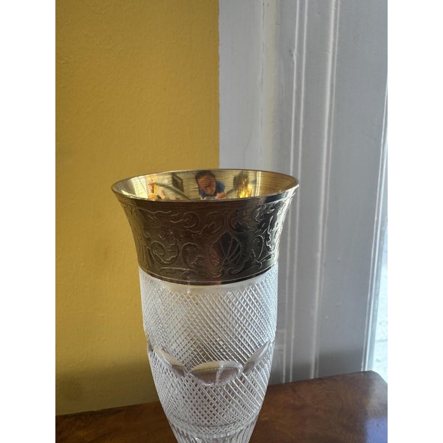 1940s Crystal Splendid Champagne Flutes with 24K Gold Rim from Moser, 1940s, Set of 12 For Sale - Image 5 of 8