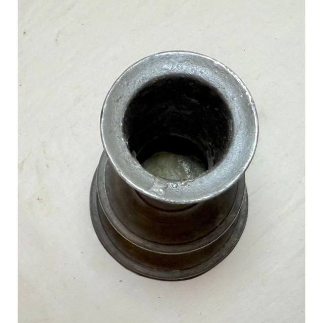 Antique Avignon, France 18th Century Handmade Pewter Candlestick Candle Holder For Sale In New York - Image 6 of 10