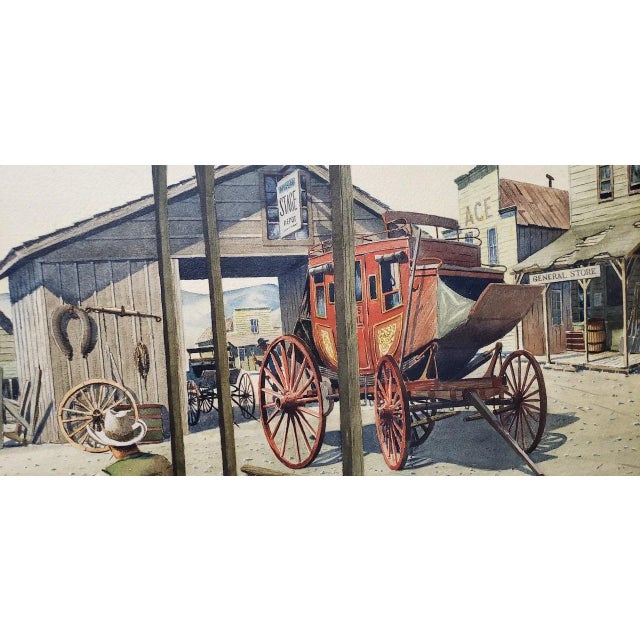 Alfred Owles (1894-1978) "The Long Wait" Original Watercolor C.1970s For Sale - Image 9 of 11