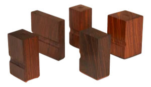 Set of Bruno Munari for Danese Rosewood Rubber Mail Stamps