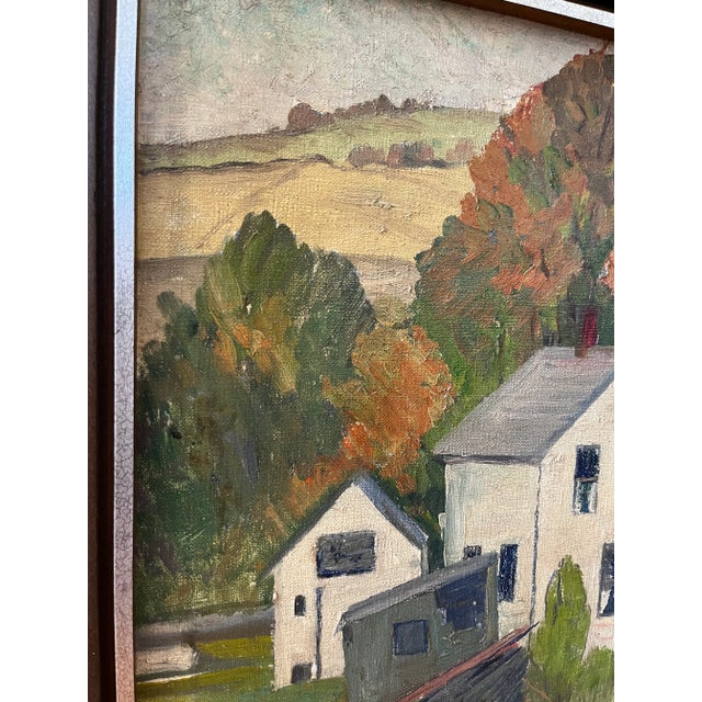 Early 20th C Signed and Framed Farmhouse Scene Oil on Canvas by Carl Ringius For Sale - Image 6 of 6