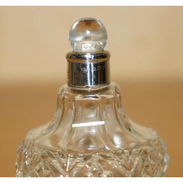 1920s Art Deco Antique Sterling Silver Perfume Bottle in Cut Glass Crystal, 1929 For Sale - Image 5 of 11