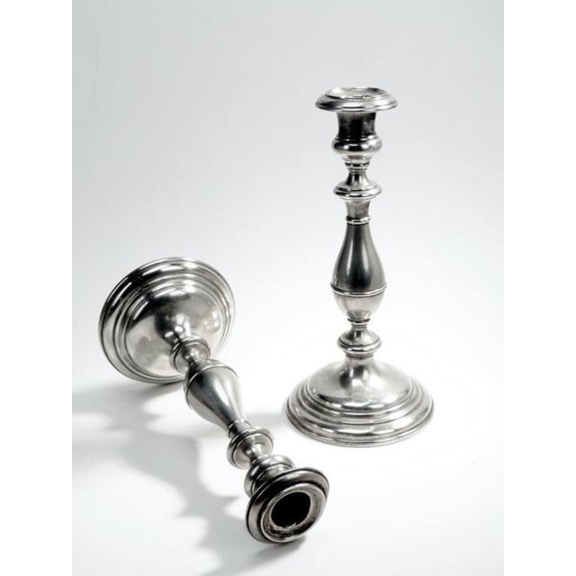 Plated Brass Candlesticks from Henniger, 19th Century, Set of 2 For Sale - Image 3 of 8
