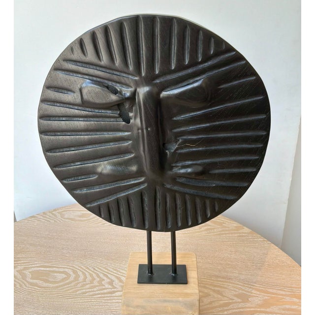 Arteriors Home Arteriors Tribal Carved Wood Samirah Sculpture For Sale - Image 4 of 4