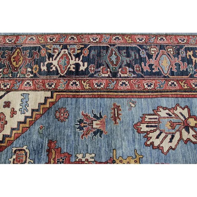 Handwoven Blue/Navy Serapi Style Rug 10'1" X 13'10" For Sale In Dallas - Image 6 of 10