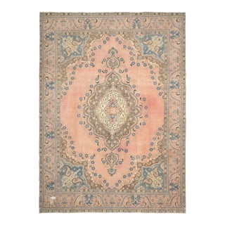 1970s Vintage Turkish Oushak Handmade Wool Cotton Red Area Rug For Sale