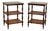 Pair of Vintage British Colonial Style Three Tiered Stands For Sale