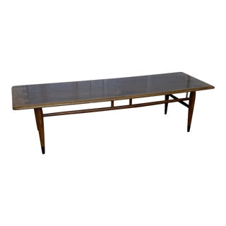 1970s Mid Century Modern Lane Furniture Walnut Surfboard Acclaim Dovetail Series Coffee Table For Sale