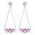 Art Deco Oval 3.48ct Natural Pink Sapphire 18k Gold Drop Earrings- A Pair For Sale