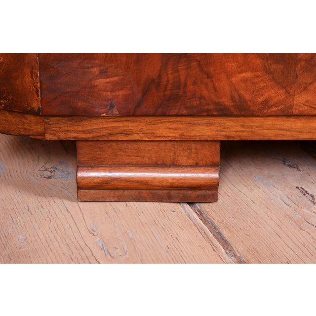 Art Deco Commode in Walnut and Glass, Czech, 1920s For Sale - Image 9 of 18