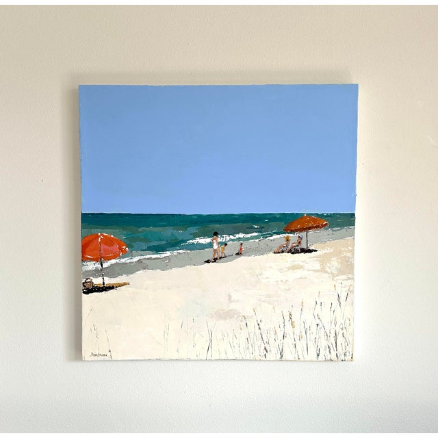 Sky Blue "Amber Shades" Modern Oil Painting, by Jennifer Hohlfelder For Sale - Image 8 of 9