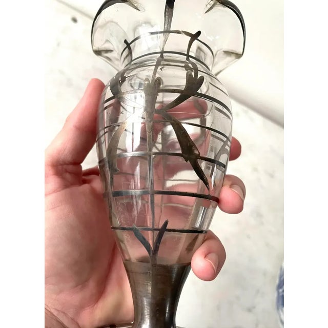 Antique Art Nouveau Sterling Silver and Glass Vase - Late 19th Century For Sale In New York - Image 6 of 9