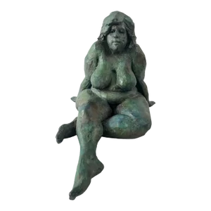 Nude Sitting Woman Bronze Sculpture by James Patrick Maher
