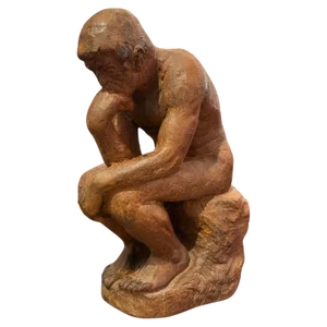Spanish Sculpture the Thinker in Terracotta, 2010