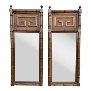 Vintage Dixie Shangri La Greek Key Mirror Pair For Sale