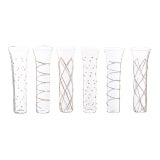 Razzle Dazzle Champagne Flutes with Gold Accents- Set of 6 For Sale