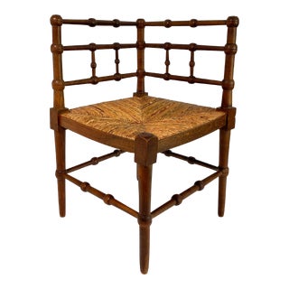 1920s French Stick & Ball Corner Chair For Sale