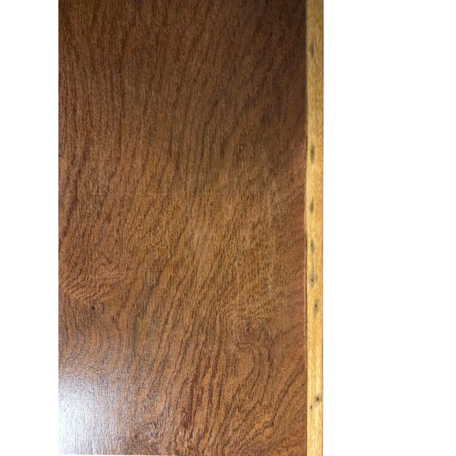 1960s Figured Wood Grain and Brass-Trimmed, Curved Leg Bench, Seat, Low Dining Zataku Table/Kotatsu, For Sale In New York - Image 6 of 17
