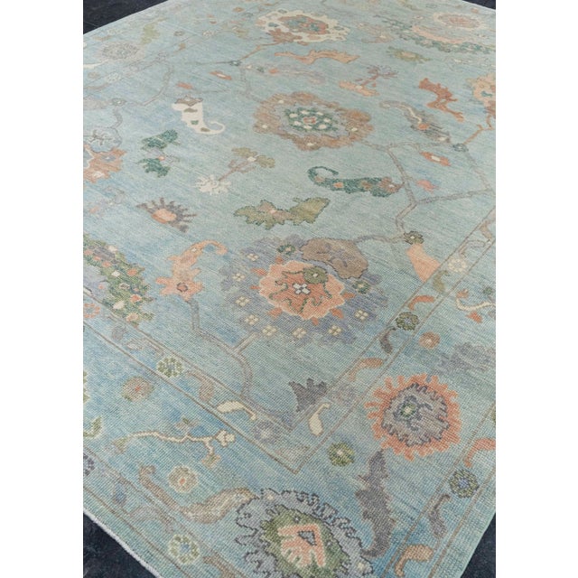 Blue Turkish Oushak Rug 8'8" x 10'2" #20406 For Sale - Image 8 of 8