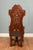 Very decorative pair of heavily carved solid oak hall chairs in the Jacobean revival taste Exceptional pierced backrests...